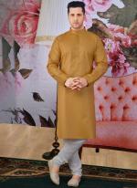 Golden Cotton Festival Wear Pintex Kurta Pajama