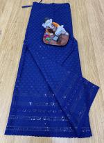 Royal Blue Pure Cotton Party Wear Sequins Work Sharara