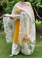 Yellow Pure Cotton Party Wear Chiikankari Kurti With Dupatta