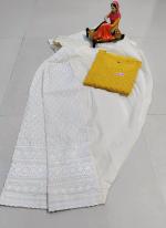 Musterd Pure Cotton Traditional Wear Chikan Work Kurti With Patiyala