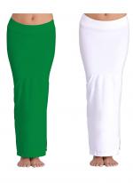 Green And White Lycra Casual Wear Plain Combo Shapewear