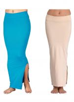 Sky Blue And Beige Lycra Casual Wear Plain Combo Shapewear