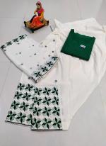 Bottle Green Pure Cotton Festival Wear Chikan Work Readymade Salwar Suit