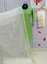 Green Pure Cotton Traditional Wear Sequins Work Readymade Salwar Suit