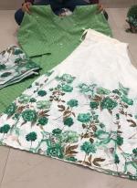 Light Green Pure Cotton Party Wear Sequins Work Readymade Salwar Suit