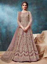 Pink Net Reception Wear Embroidery Work Anarkali Suit