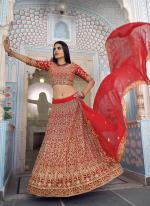 Red Georgette Wedding Wear Zari Work Lehenga Choli
