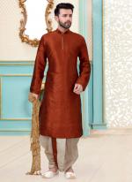 Copper Gold Dupion Silk Festival Wear Fancy Kurta Pajama