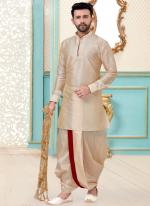 Cream Fancy Dupion Silk Festival Wear Kurta Pajama