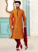 Fancy Mango Dupion Silk Festival Wear Kurta Pajama