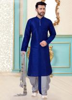 Dupion Silk Festival Wear Royal Blue Fancy Kurta Pajama