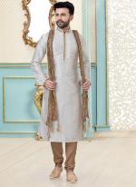 Off White Dupion Silk Festival Wear Fancy Kurta Pajama