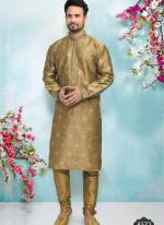 Brown Jacquard Silk Brocade Festival Wear Weaving Kurta Pajama