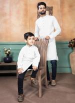 White Pure Cotton Traditional Wear Plain Mens And Boys Kurta  Kurta