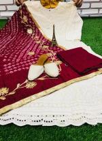 Maroon Cotton Wedding Wear Sequins Work Readymade Salwar Suit