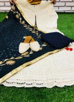 Navy Blue Cotton Wedding Wear Sequins Work Readymade Salwar Suit