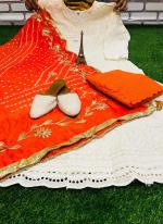 Orange Cotton Wedding Wear Sequins Work Readymade Salwar Suit