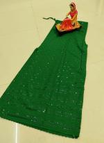 Dark green Cotton Traditional Wear Chikan Work Sharara