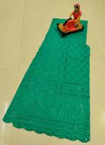 Teal Green Cotton Traditional Wear Chikan Work Sharara