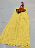 Yellow Cotton Traditional Wear Chikan Work Sharara