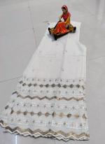 Trendy White Cotton Party Wear Chikan Work Sharara