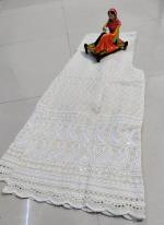 White Cotton Party Wear Chikan Work Sharara