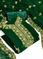 Green Georgette Festival Wear Embroidery Work Dress Material