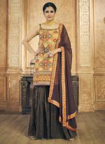 Multi Colour Chinnon Silk Wedding Wear Sequins Work Readymade Salwar Suit