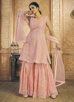 Peach Georgette Wedding Wear Sequins Work Readymade Salwar Suit