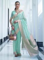 Turquoise Blue Modal Silk Traditional Wear Mukaish Work Saree