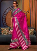 Rani Crepe Party Wear Digital Printed Saree