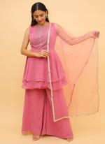 Baby Pink Georgette Festival Wear Swarovski Work Readymade Salwar Suit