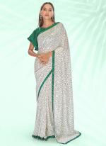 Green Georgette Party Wear Sequins Work Saree