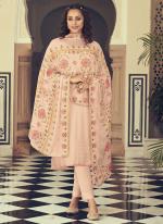 Peach Chinnon Georgette Festival Wear Embroidery Work Salwar Suit