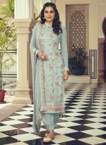 Sky Blue Chinnon Georgette Festival Wear Embroidery Work Salwar Suit