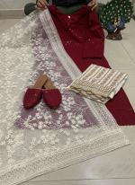 Maroon Cambric Cotton Festival Wear Sequins Work Readymade Salwar Suit