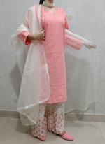 Pink Cambric Cotton Party Wear Sequins Work Readymade Salwar Suit