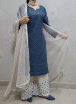 Grey Cambric Cotton Party Wear Sequins Work Readymade Salwar Suit