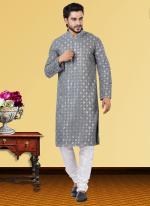 Grey Georgette Festival Wear Mirror Work Kurta Pajama