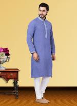 Lavender Georgette Festival Wear Chikan Work Kurta Pajama