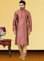 Maroon Jacquard Festival Wear Weaving Kurta Pajama