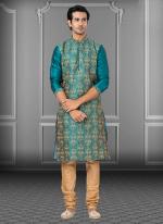 Green Embroidered Dhupion Festival Wear Weaving Kurta Pajama