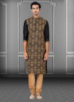 Black Embroidered Dhupion Festival Wear Weaving Kurta Pajama