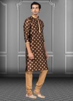 Brown Dhupion Print Festival Wear Weaving Kurta Pajama