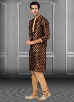 Brown Dhupion Print Festival Wear Weaving Kurta Pajama