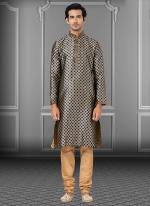 Two tone Black Jacquard Festival Wear Weaving Kurta Pajama