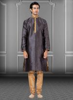 Black Jacquard Festival Wear Weaving Kurta Pajama