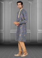 Grey Jacquard Festival Wear Weaving Kurta Pajama