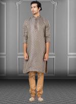 Grey Jacquard Festival Wear Weaving Kurta Pajama