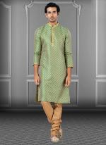 Light Green Jacquard Festival Wear Weaving Kurta Pajama